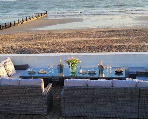 Angmering on Sea luxury beach house beach side seating